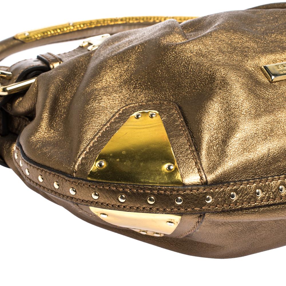 Burberry Gold Leather Hartley Hobo 2