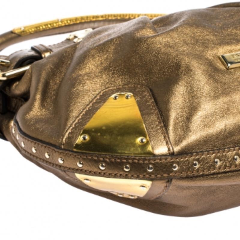 Burberry Gold Leather Hartley Hobo en venta 2