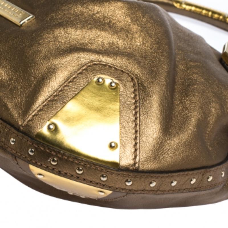 Burberry Gold Leather Hartley Hobo en venta 3