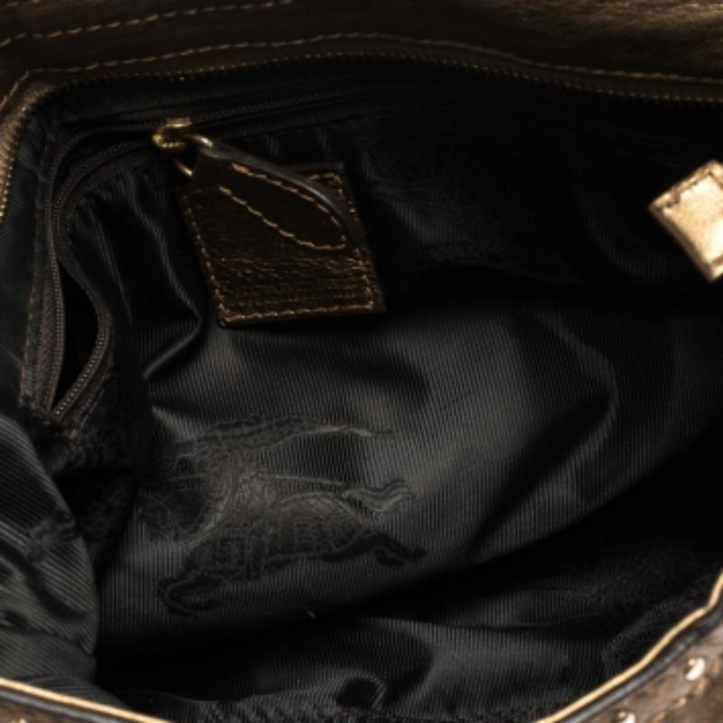 Burberry Gold Leather Hartley Hobo en venta 4