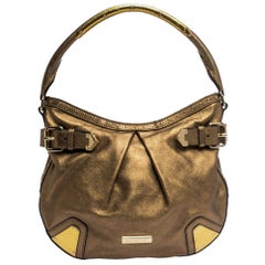 Burberry - Borsa Hartley in pelle dorata