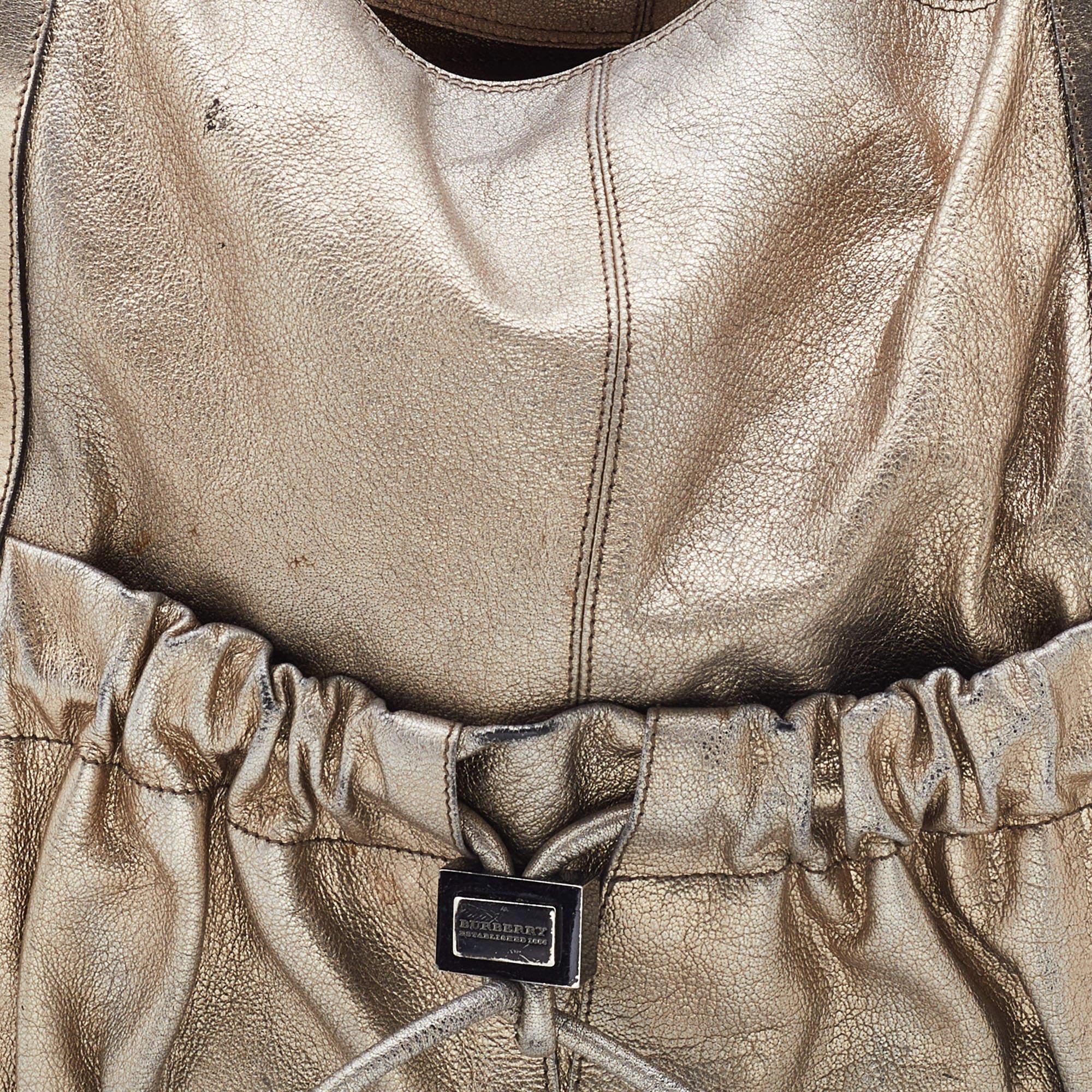 Women's Burberry Gold Leather Large Warrior Shoulder Bag