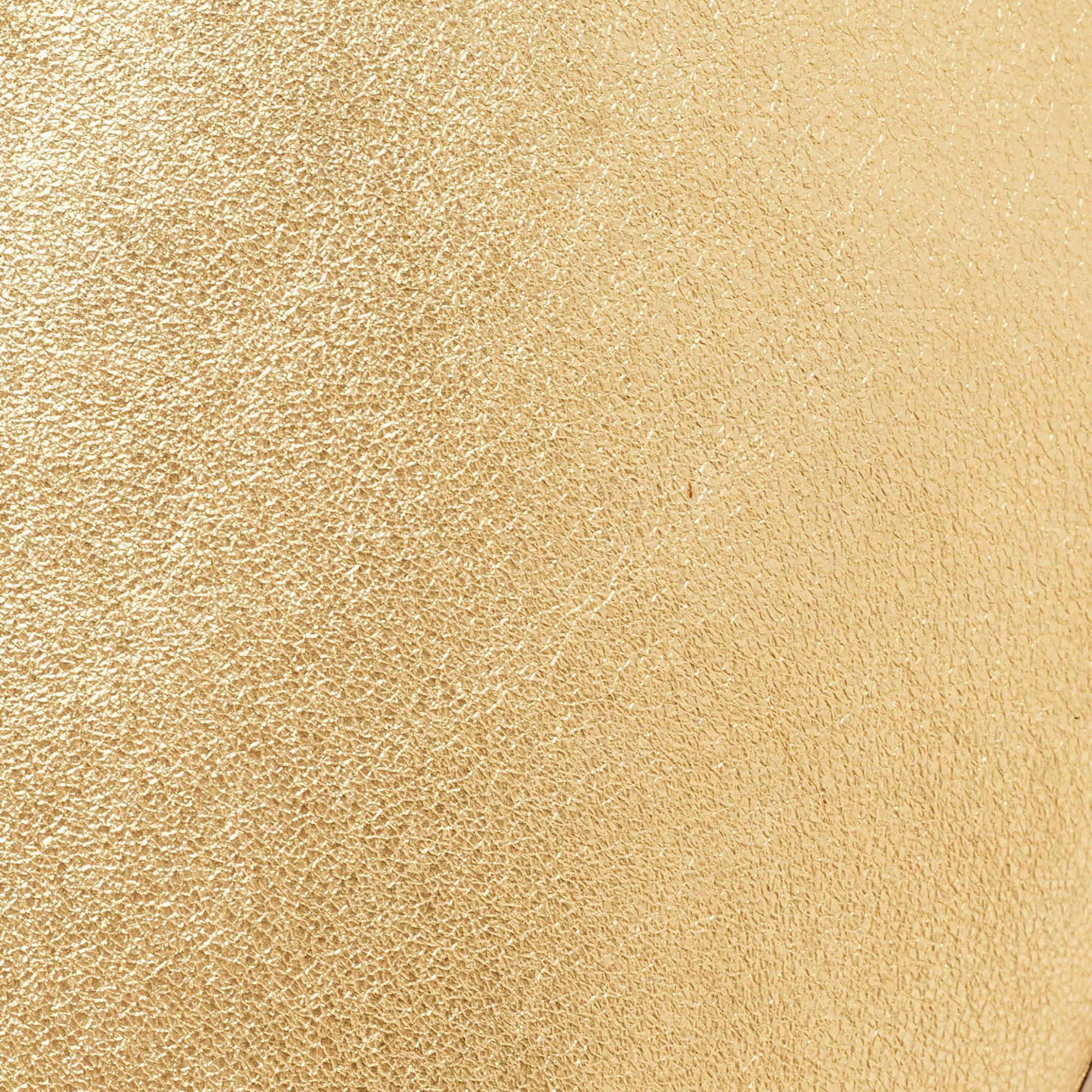 Women's Burberry Gold Leather Mini Olympia Zip Chain Bag