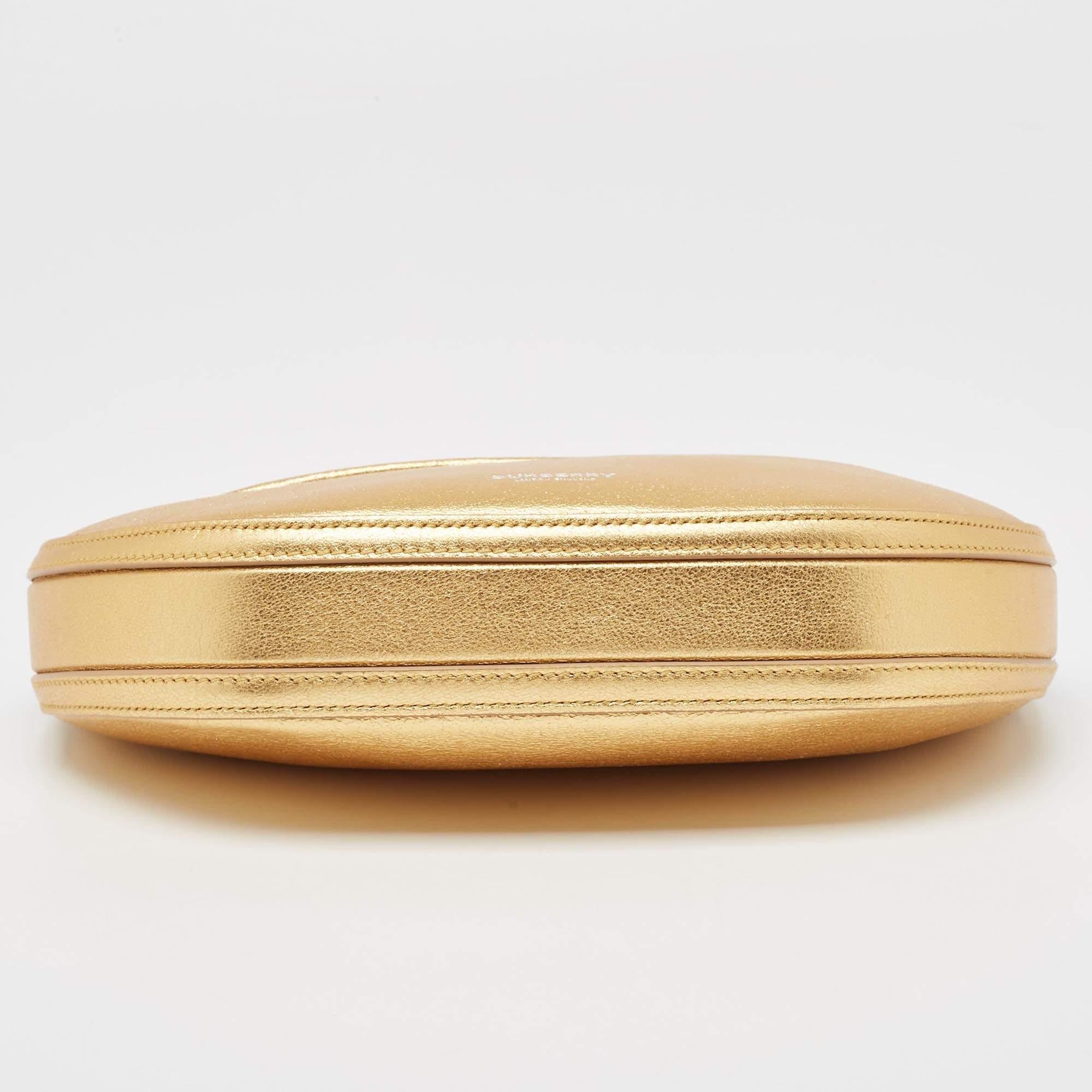 Burberry Gold Leather Mini Olympia Zip Chain Bag 2
