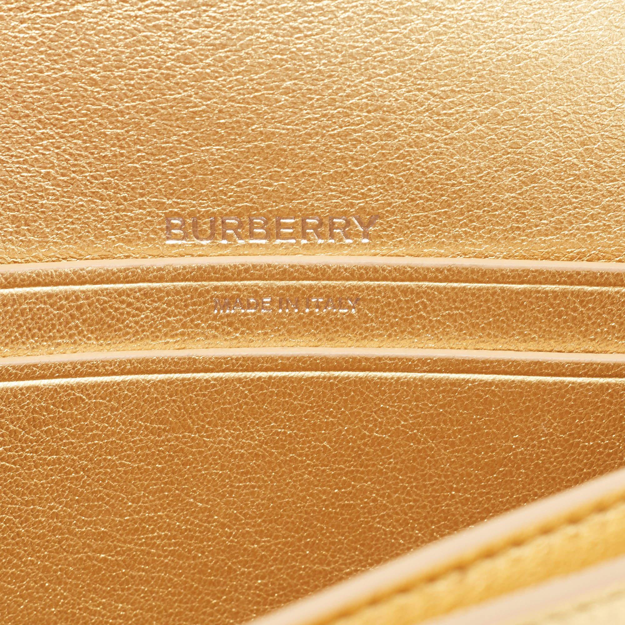 Burberry Gold Leather Small Olympia Shoulder Bag 8