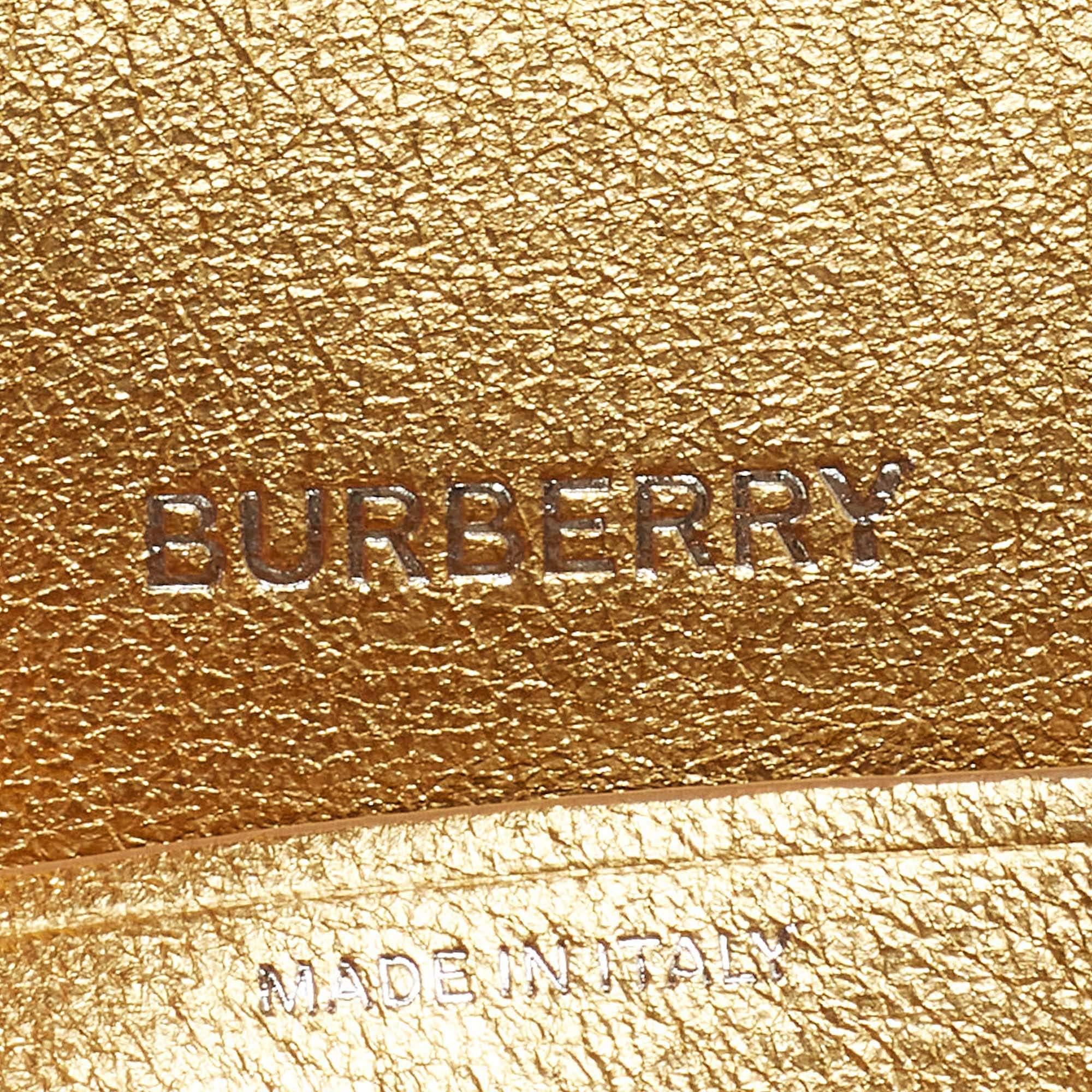 Women's Burberry Gold Leather Small Olympia Shoulder Bag For Sale