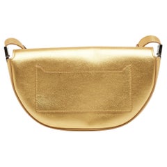 Used Burberry Gold Leather Small Olympia Shoulder Bag