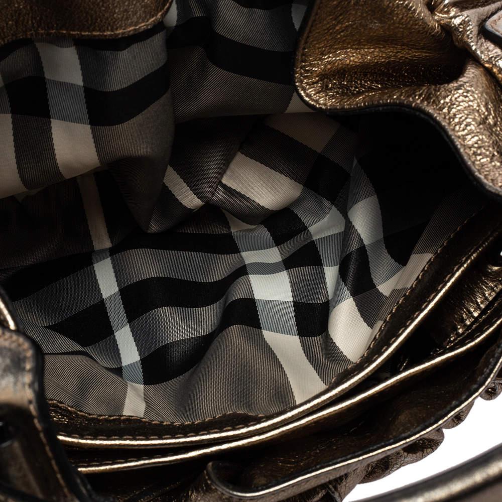 Burberry Gold Leather Warrior Drawstring Hobo 3
