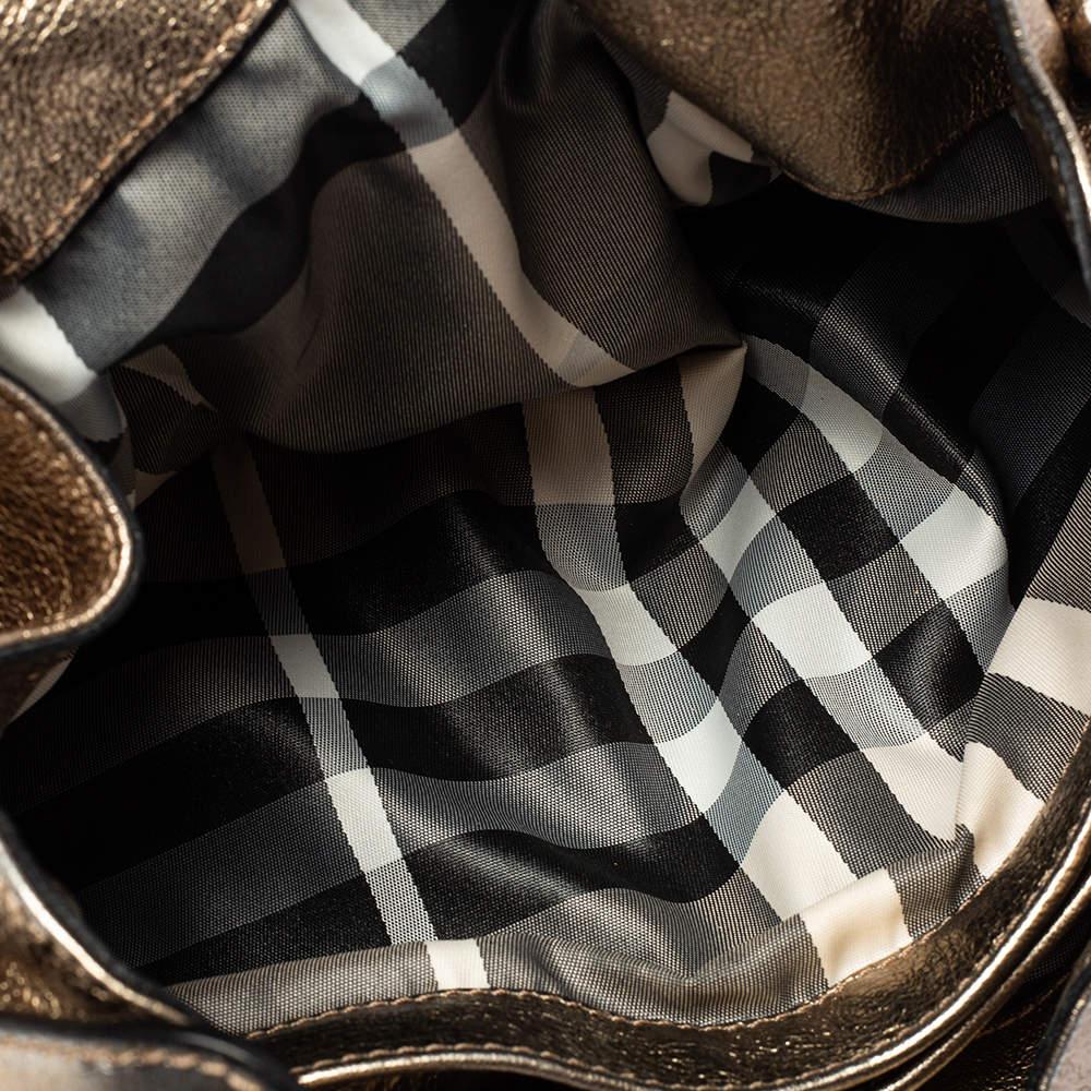 Burberry Gold Leather Warrior Drawstring Hobo 4