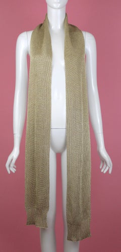 Burberry Gold Lurex, Long Knit Scarf, c. 2000's