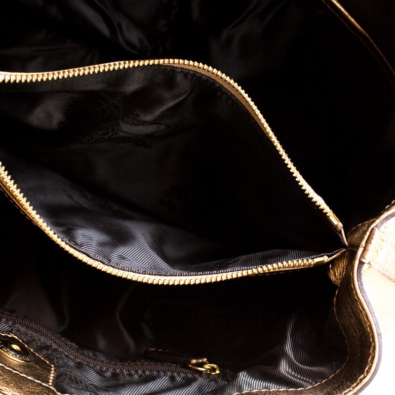 Burberry Gold Metallic Leather Satchel 3