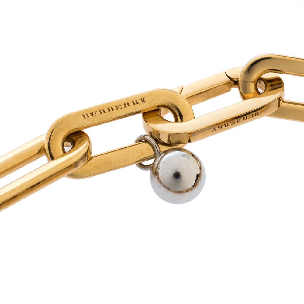 Burberry Gold & Palladium Plated Crystal Encrusted Charms Bracelet In Good Condition In Dubai, Al Qouz 2