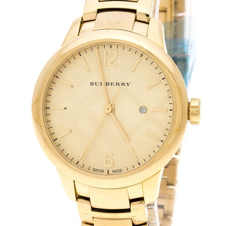 Burberry Gold Plated Stainless Steel Classic BU10109 Women's Wristwatch ...
