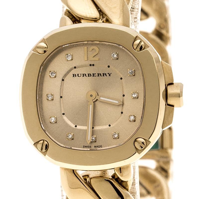 burberry gold watch