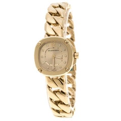 Used Burberry Gold Plated Steel BBy1952 Women's Bracelet Watch 18 cm