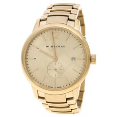 Burberry Gold Plated Steel The Classic Round Gold Mantel Womens Wristwatch 40 mm
