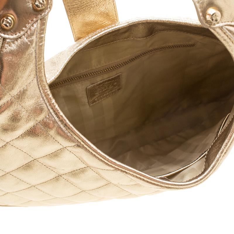 Burberry Gold Quilted Leather Brooke Hobo 3