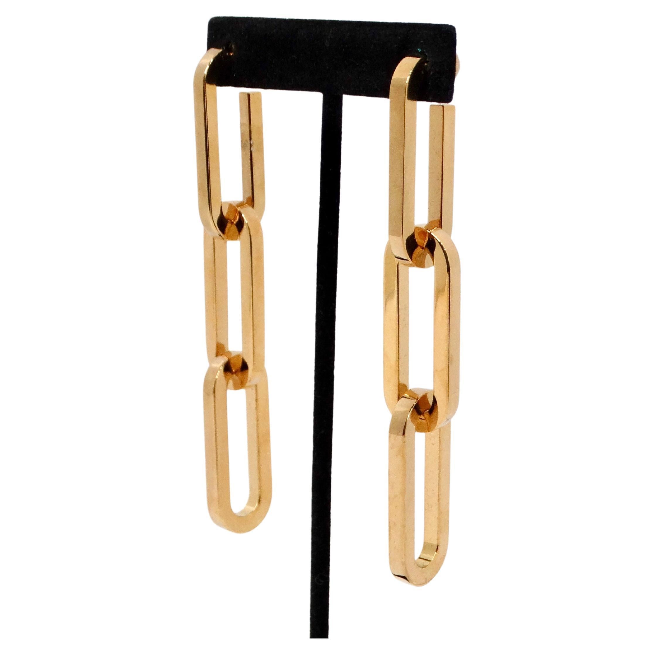 Burberry Gold-Tone Chain Link Dangle Earrings