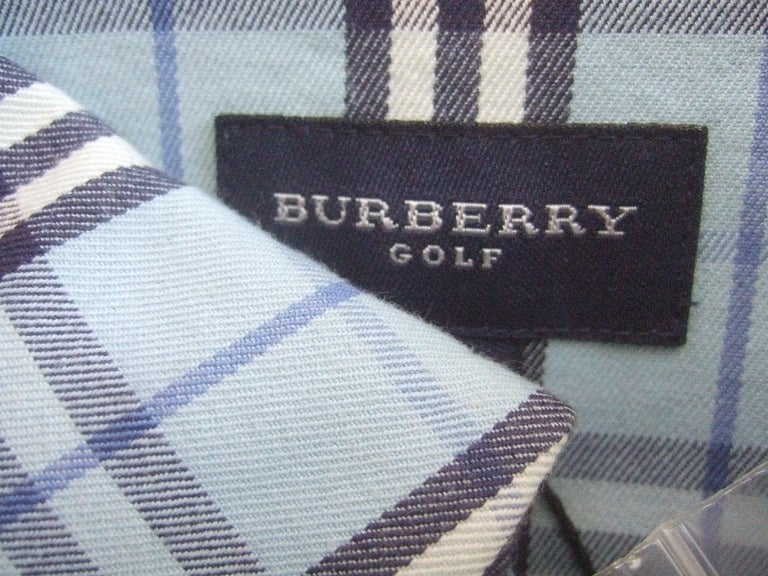 Burberry Golf Blue Nova Plaid Zippered Women's Cotton Sports