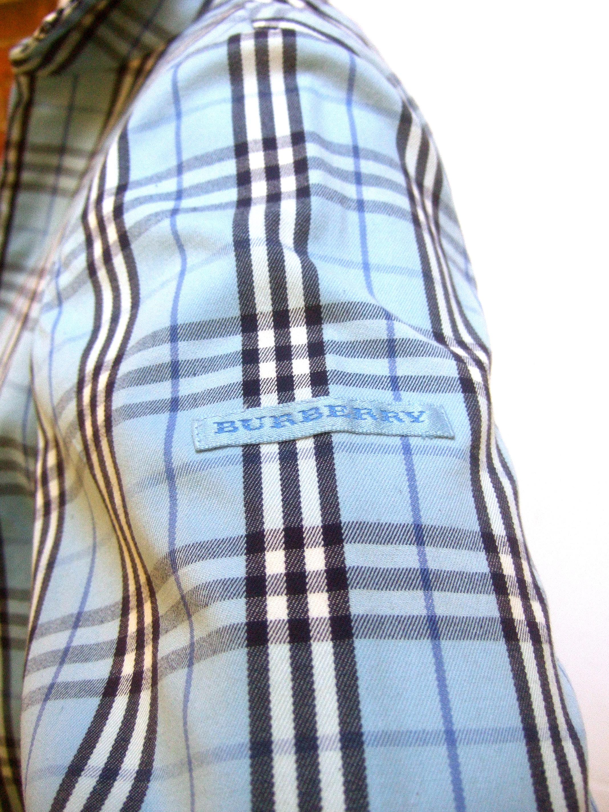 Burberry Golf Blue Nova Plaid Zippered Women's Cotton Sports Jacket 21st C 2