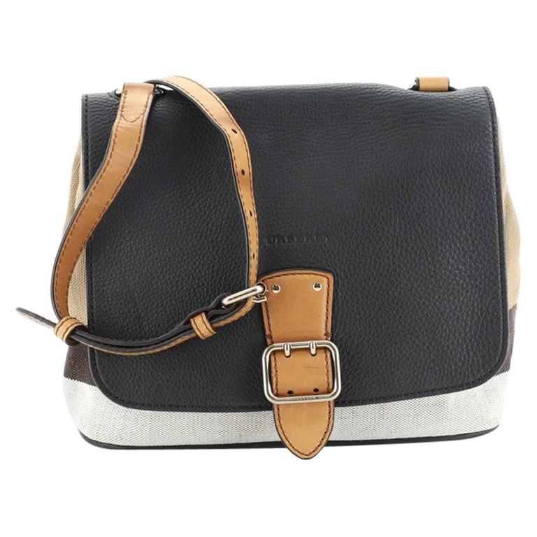 Burberry Gowan Crossbody Bag House Check Canvas with Leather Small