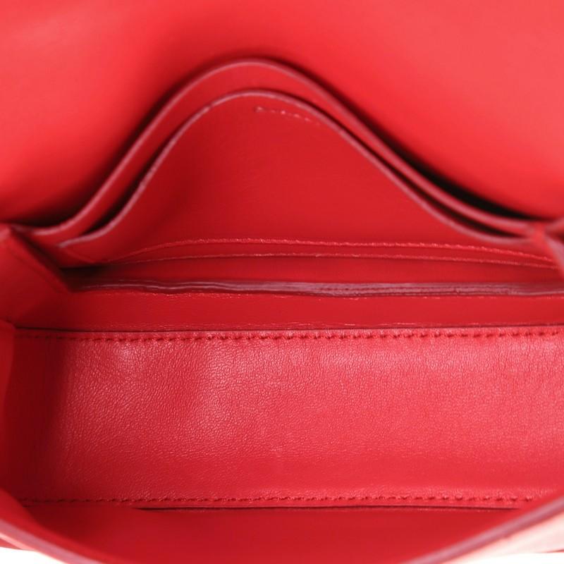 Red Burberry Grace Flap Bag Leather Small