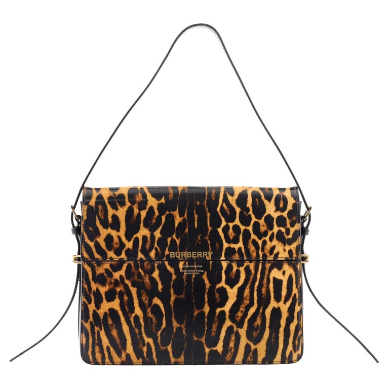 Burberry Grace Flap Bag Printed Leather Large For Sale at 1stDibs