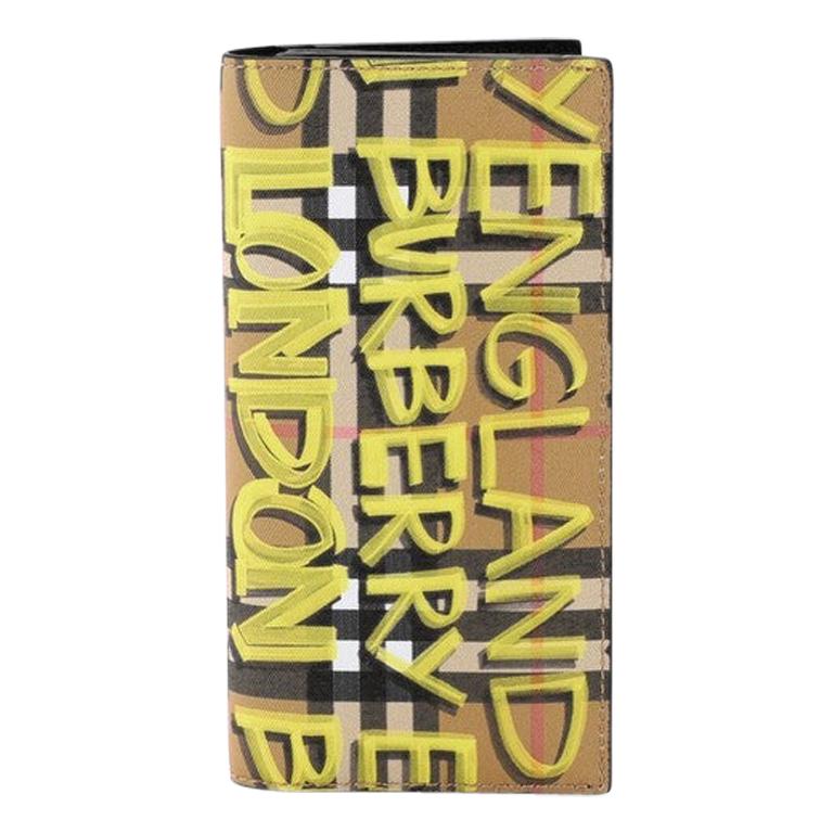 Burberry Graffiti Continental Wallet Vintage Check Canvas at 1stDibs