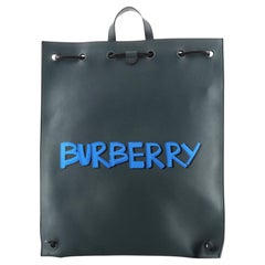 Burberry Graffiti Drawstring Backpack Printed Leather