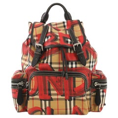 Burberry Graffiti Rucksack Backpack Vintage Check Canvas Large