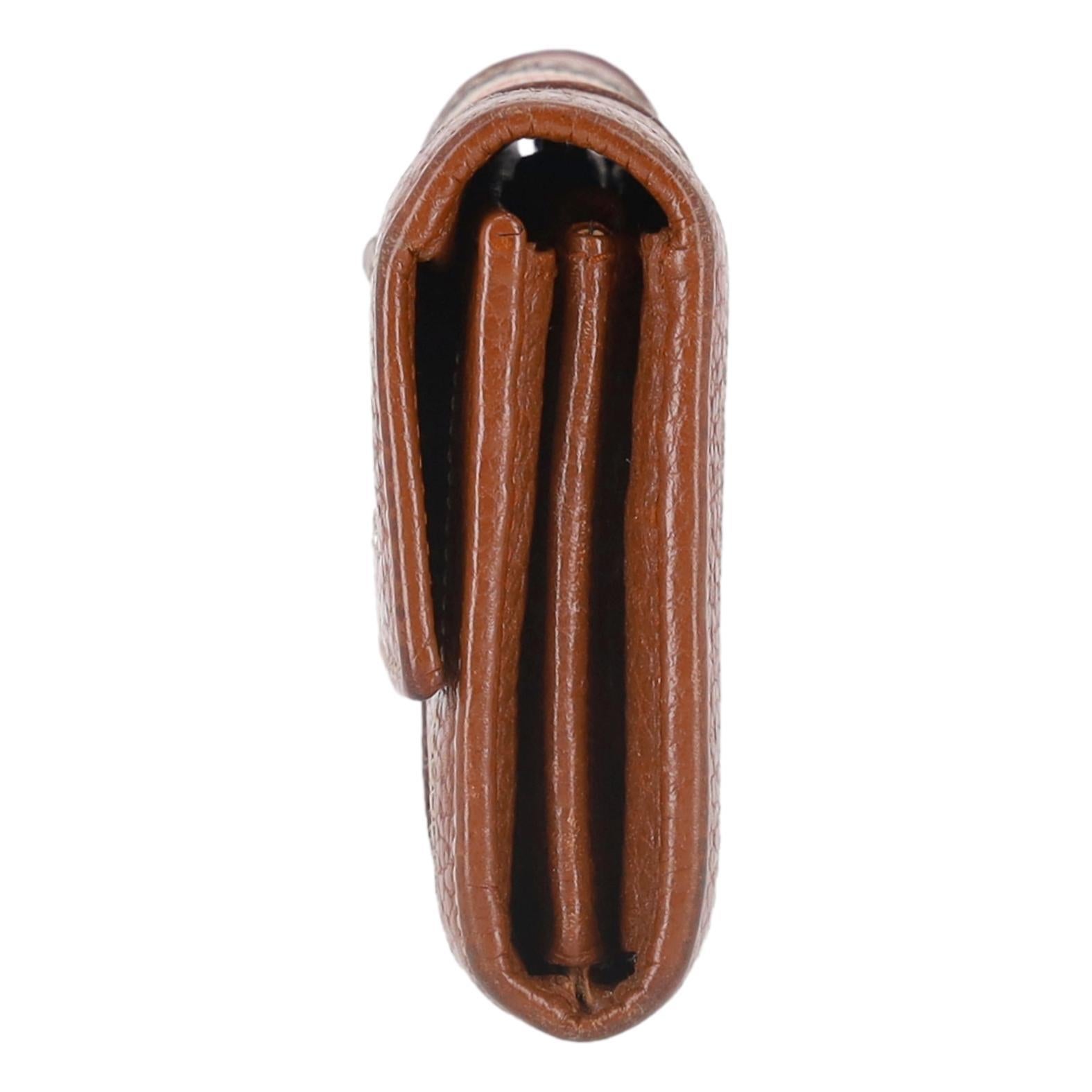 Brown Burberry Grained Leather Wallet For Sale