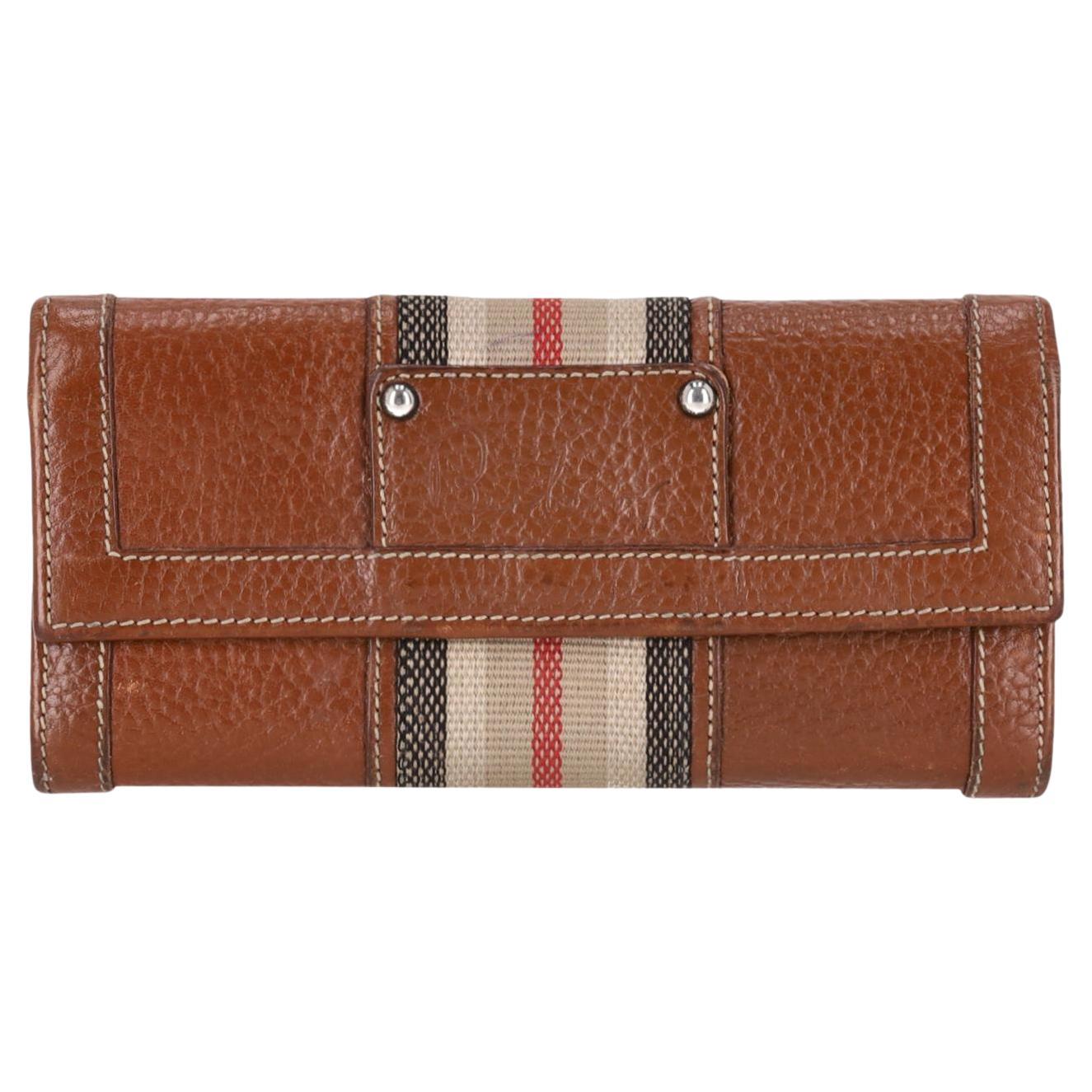 Burberry Grained Leather Wallet For Sale