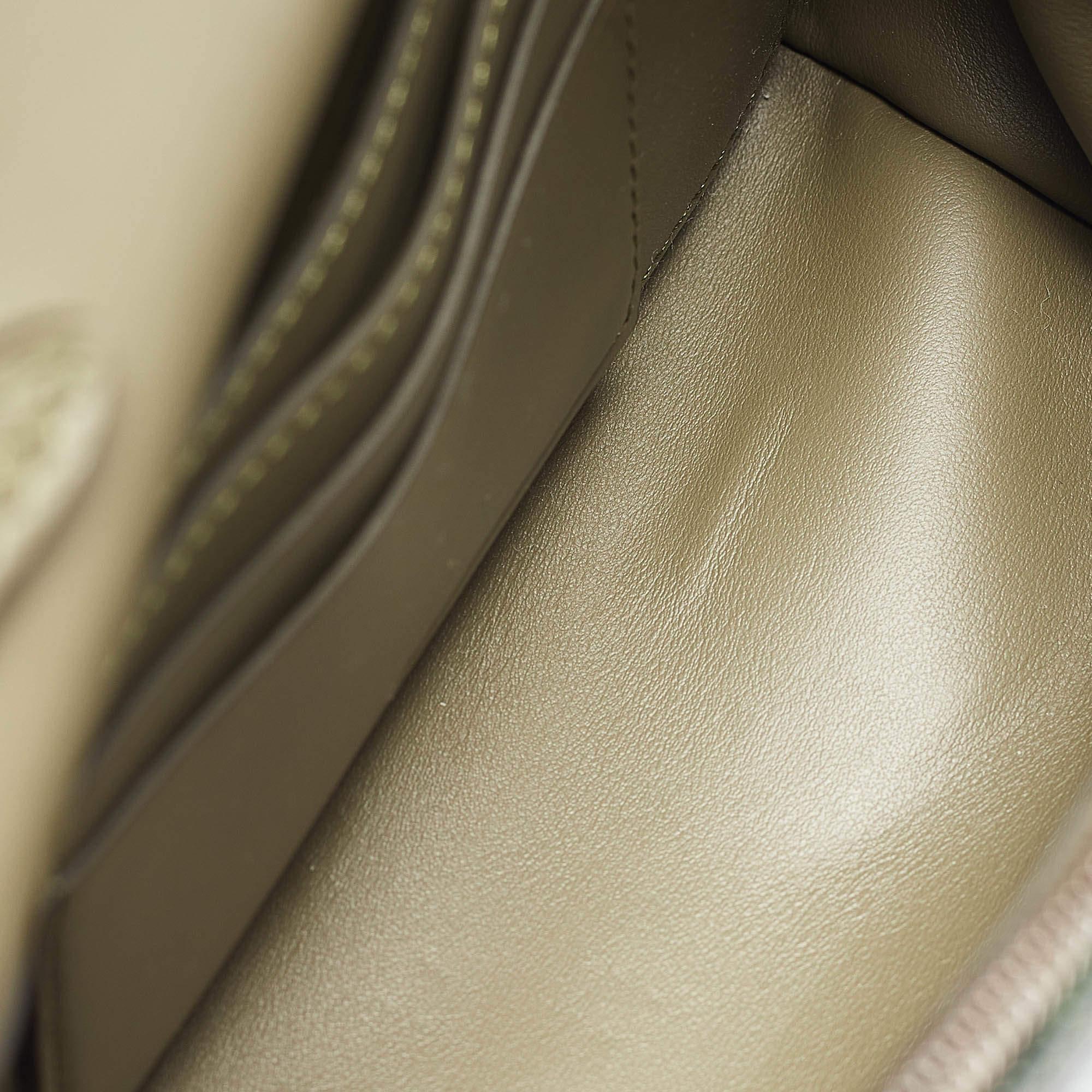 Burberry Green/Beige Camo Print Coated Canvas & Leather Hackberry Crossbody Bag For Sale 4