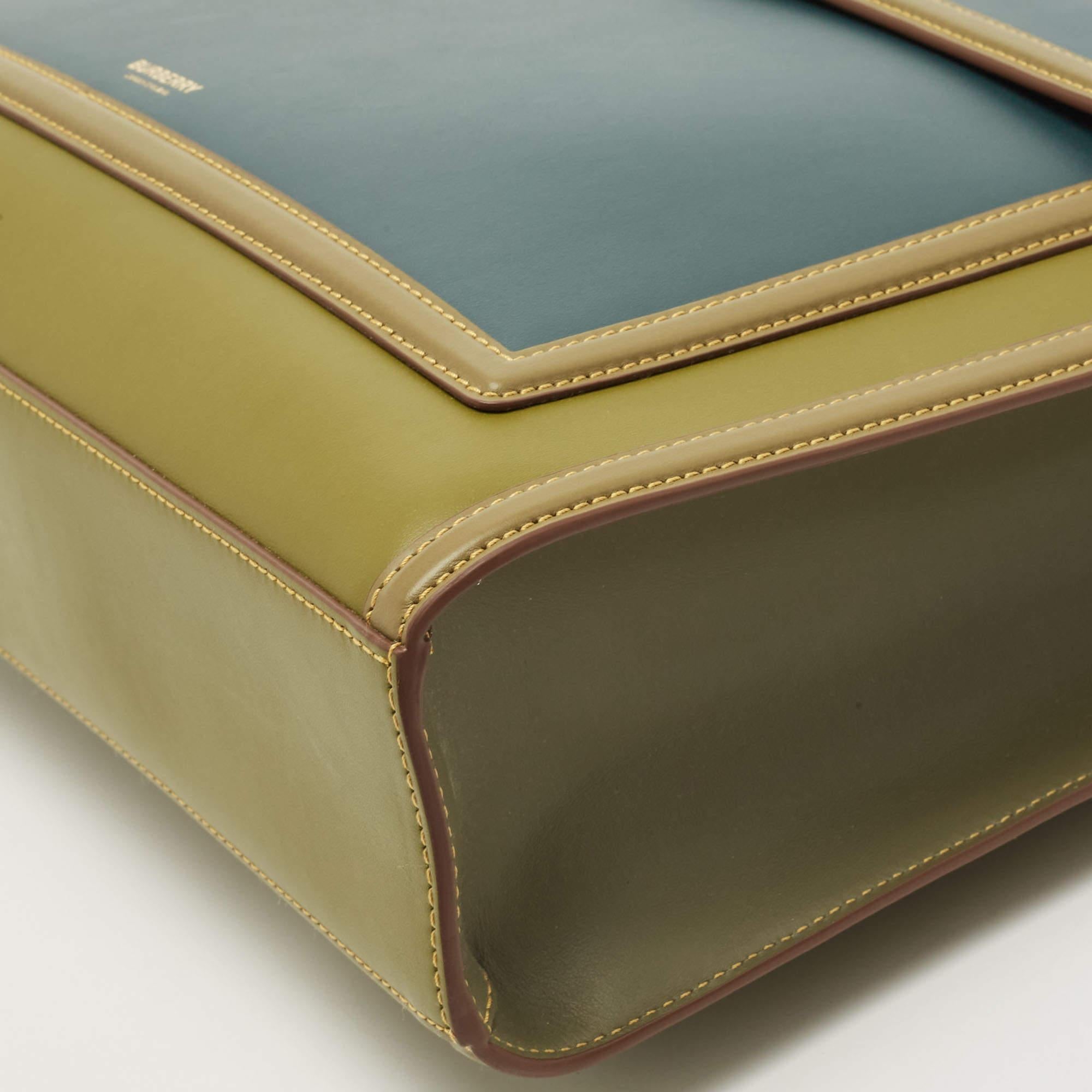 Burberry Green/Blue Leather Medium Pocket Bag 7