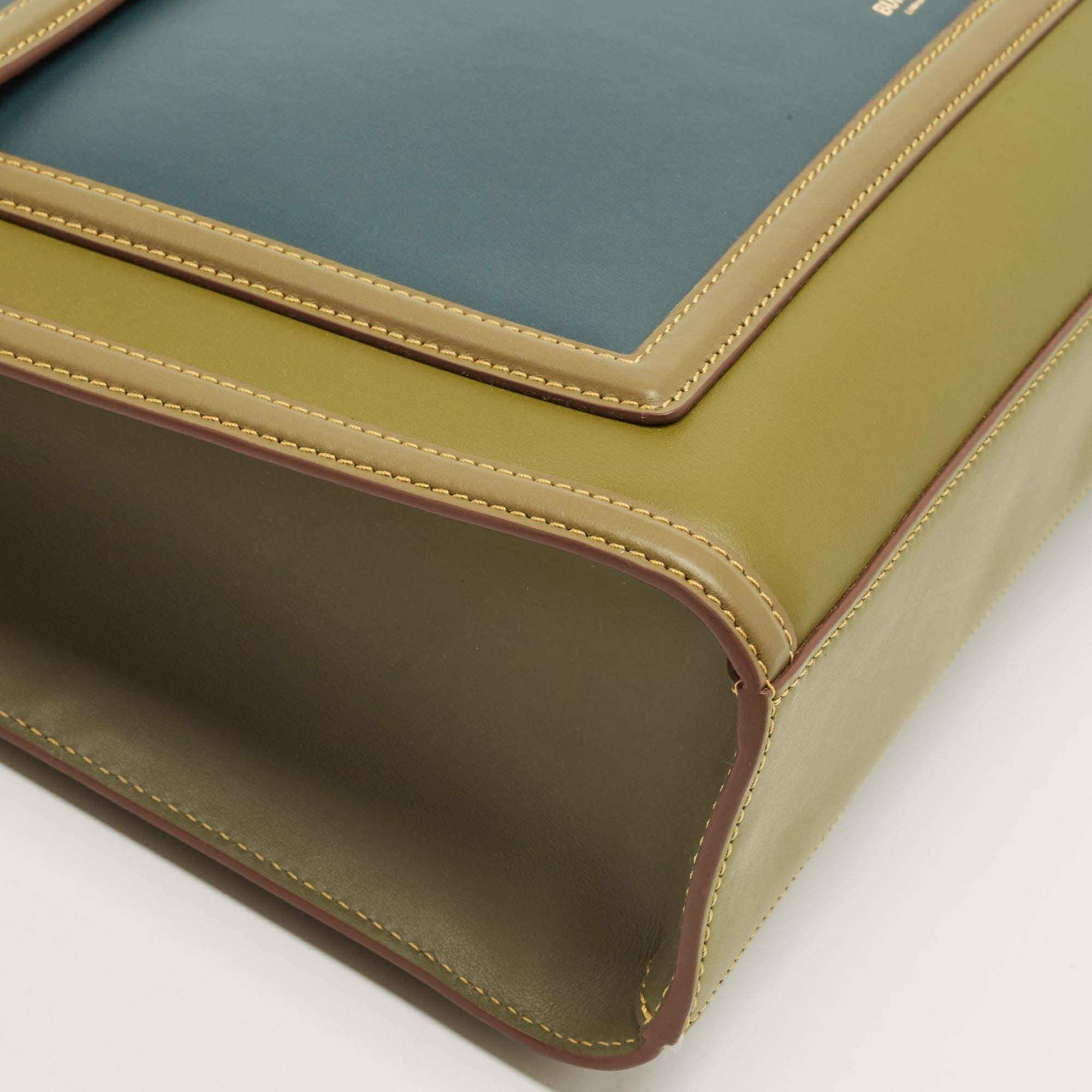 Burberry Green/Blue Leather Medium Pocket Bag 8