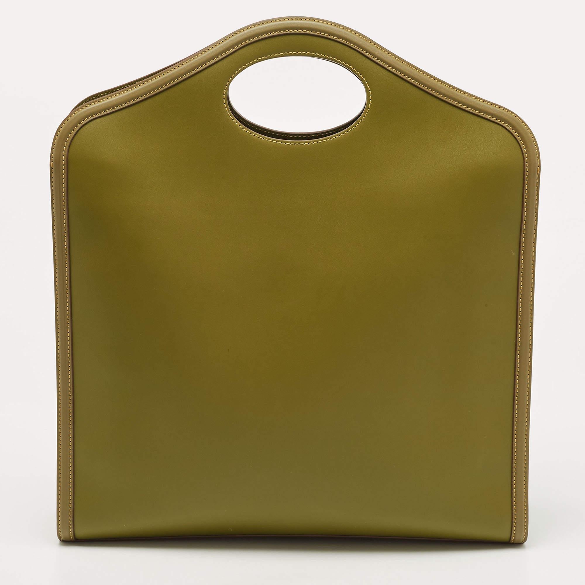 Burberry Green/Blue Leather Medium Pocket Bag 9
