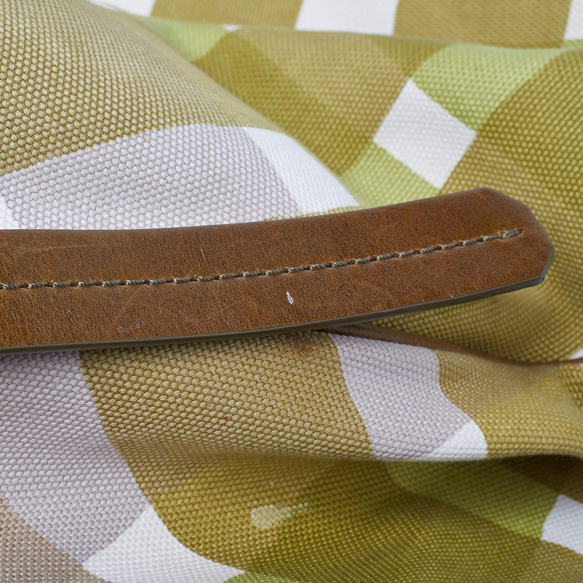 Burberry Green/Brown Check Canvas and Leather Canterbury Tote 5