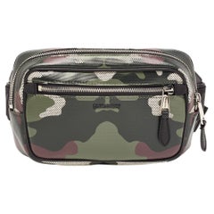 Burberry Green Camo Print Canvas West Gürteltasche