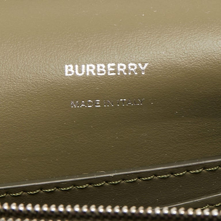 Burberry Green Camo Print Coated Canvas and Leather Hackberry Crossbody