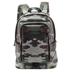 Camoflauge Rucksack aus beschichtetem Segeltuch und Leder von Burberry