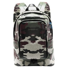 Burberry Green Camouflage Coated and Canvas Large Jack Backpack