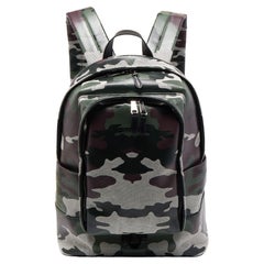 Burberry Green Camouflage Coated and Canvas Large Jack Backpack