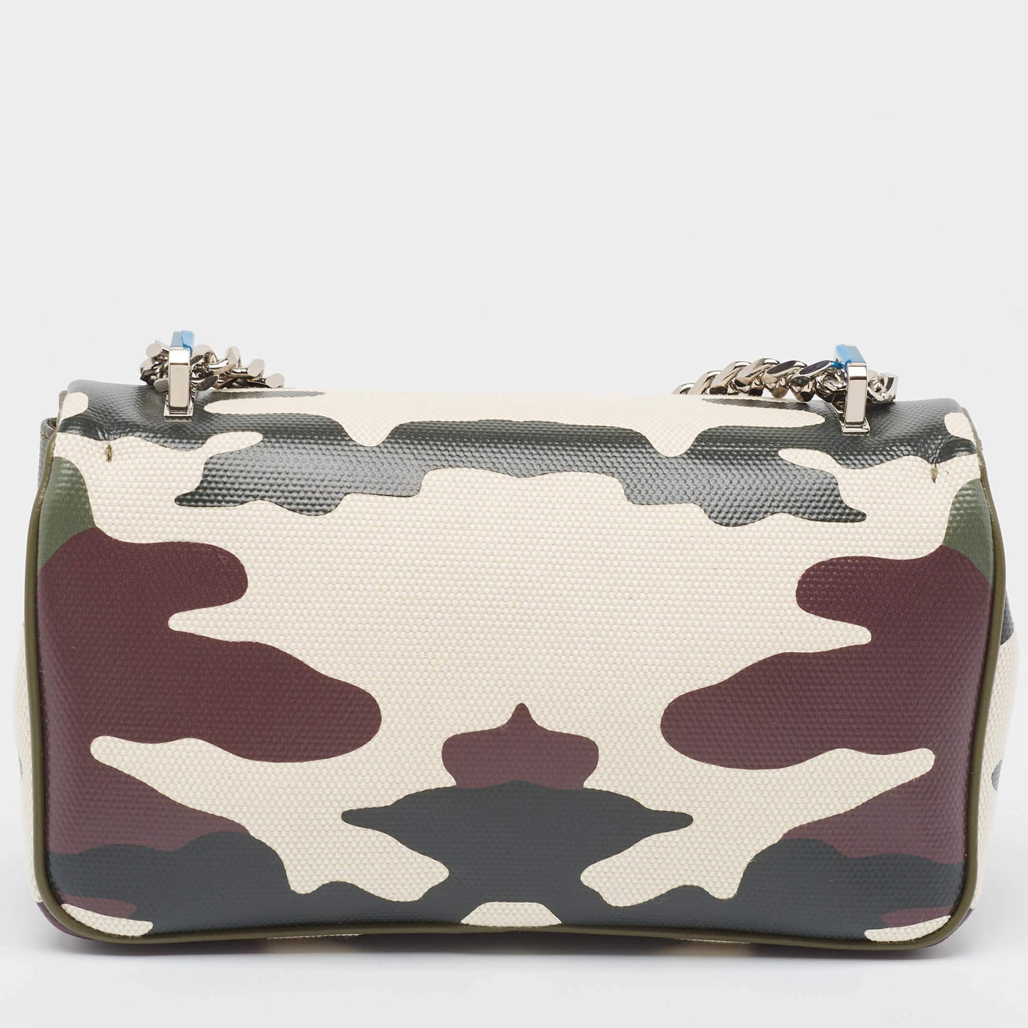 Burberry Green Camouflage Coated and Canvas Small Lola Shoulder Bag 7