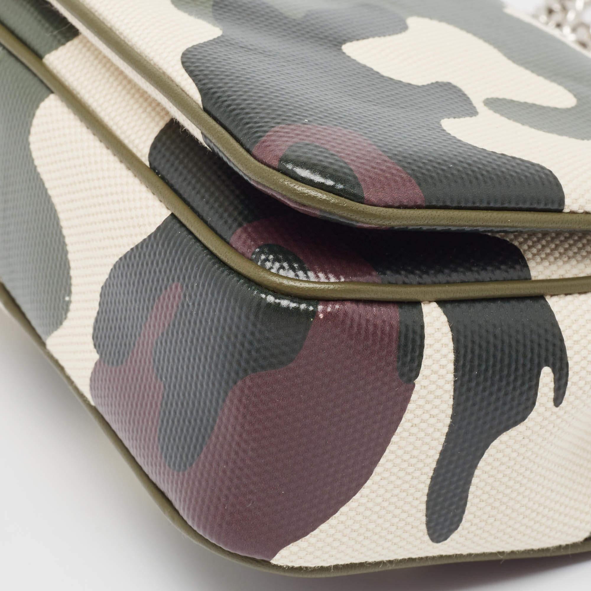 Women's Burberry Green Camouflage Coated and Canvas Small Lola Shoulder Bag