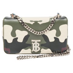 Burberry Green Camouflage Coated and Canvas Small Lola Shoulder Bag