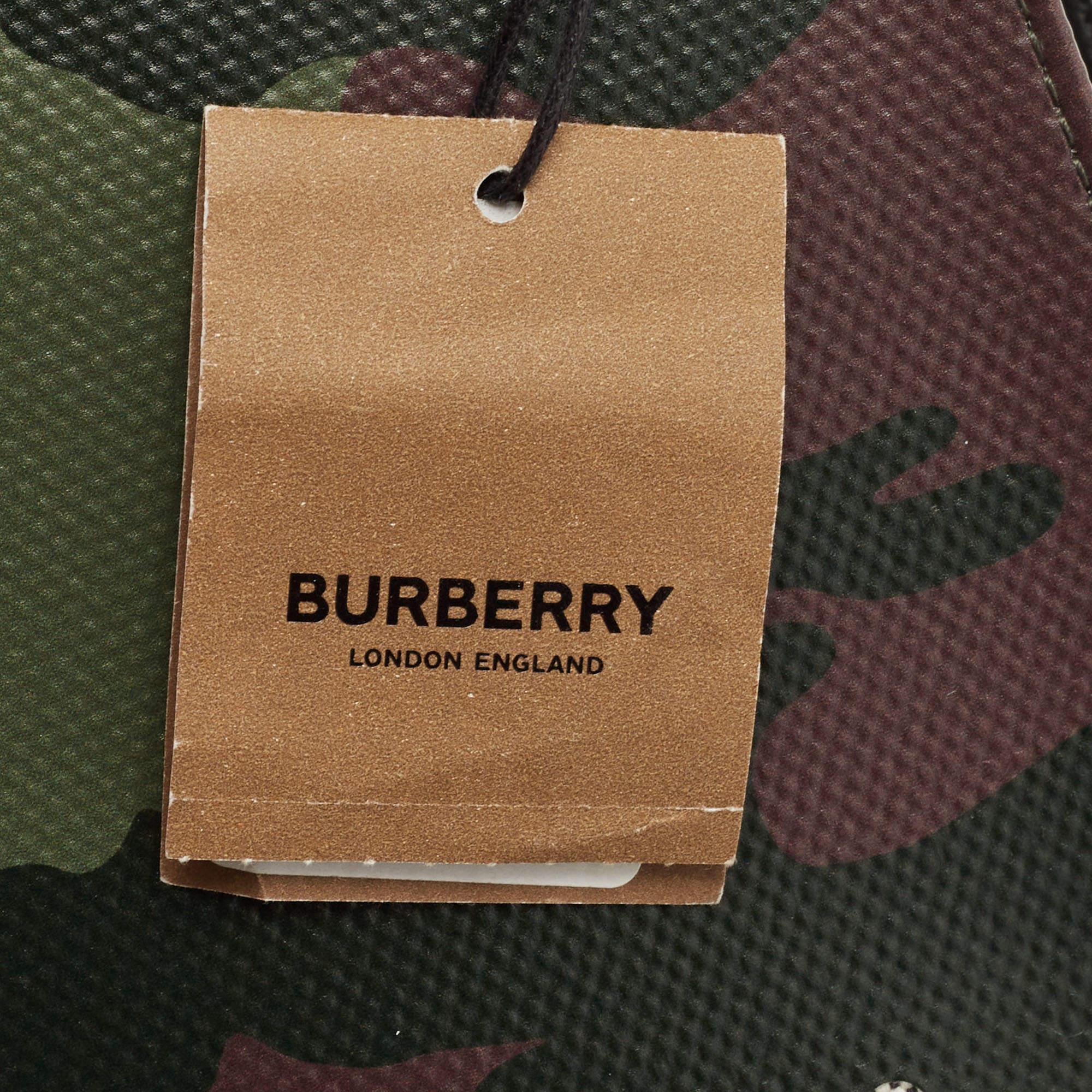 Burberry Green Camouflage Print Coated Canvas and Leather Crossbody Bag 1