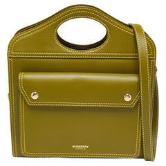Burberry Green Leather Mini Pocket Bag