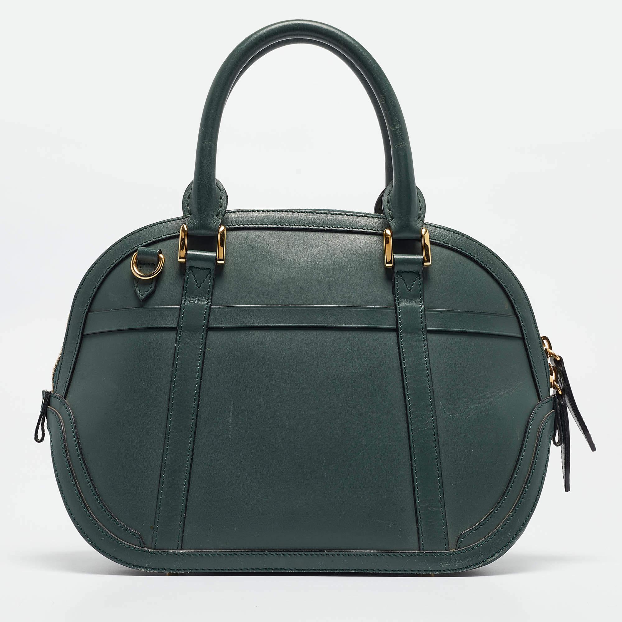 Bolso Burberry Orchard Bowler de piel verde en Bastante bueno Estado en Dubai, Al Qouz 2