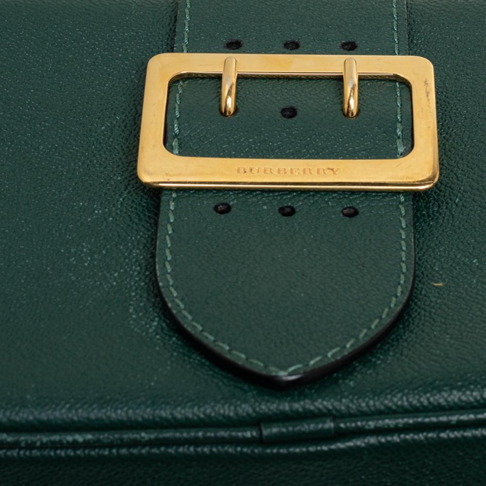 Burberry Green Leather Small Medley Buckle Crossbody Bag 5