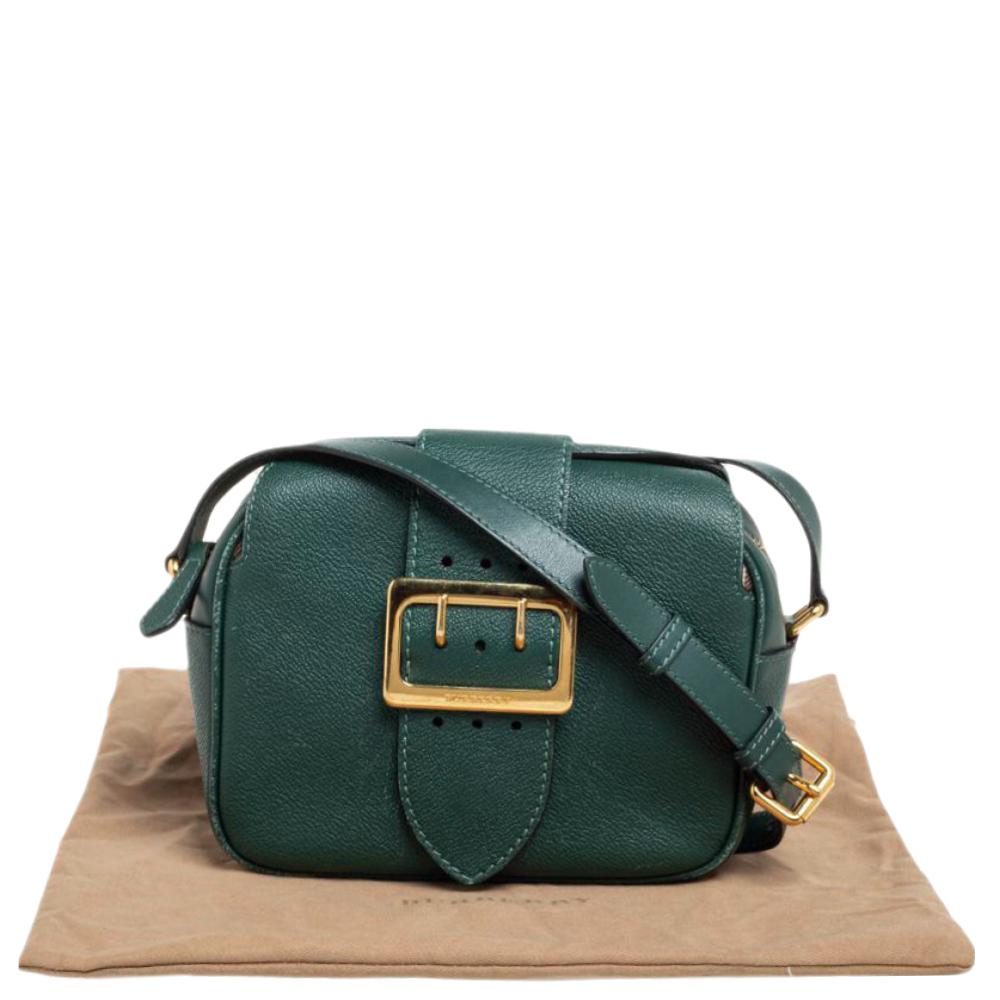 Burberry Green Leather Small Medley Buckle Crossbody Bag 8